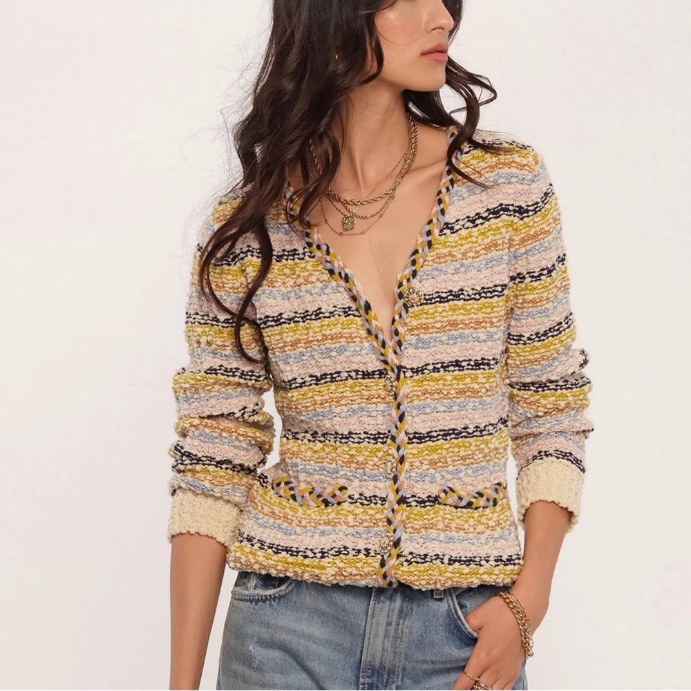 Heartloom Ivory and Pastel Striped Cardigan - Picture 6 of 6